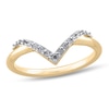 Thumbnail Image 0 of 1/10 CT. T.W. Diamond Overlay "V" Ring in 10K Gold