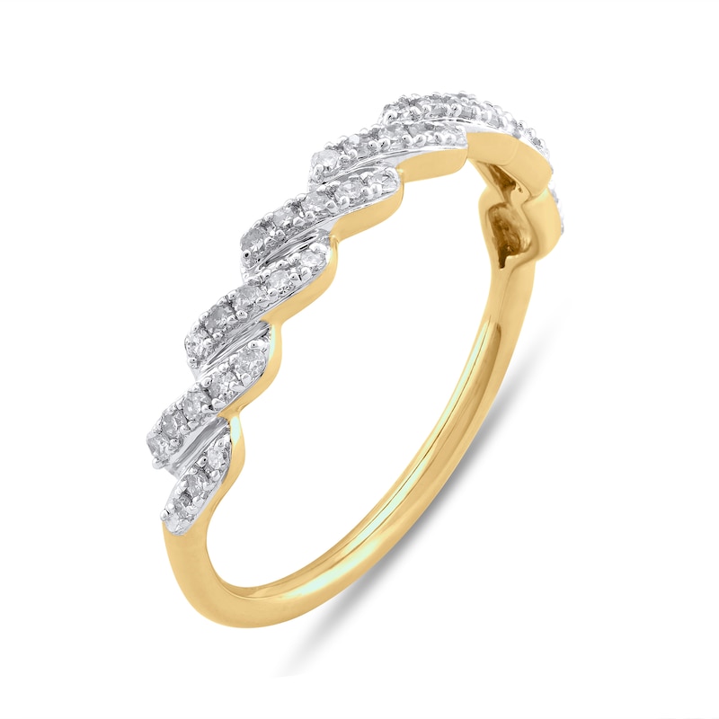 Main Image 2 of 1/5 CT. T.W. Diamond Rolling Wave Ring in 10K Gold