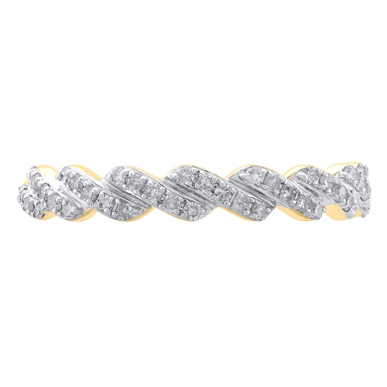 1/5 CT. T.w. Diamond Rolling Wave Ring in 10K Gold