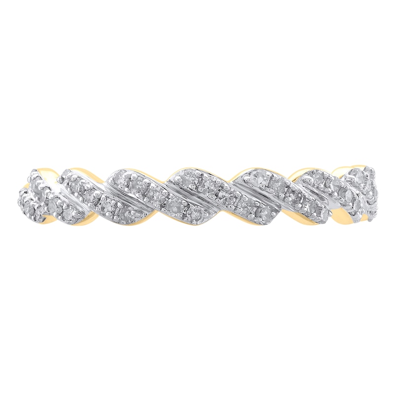 Main Image 3 of 1/5 CT. T.W. Diamond Rolling Wave Ring in 10K Gold