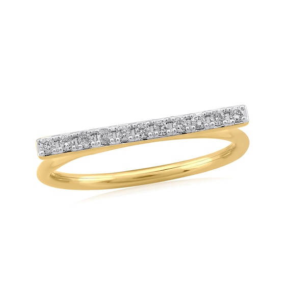 1/6 CT. T.w. Diamond Bar Ring in 10K Gold