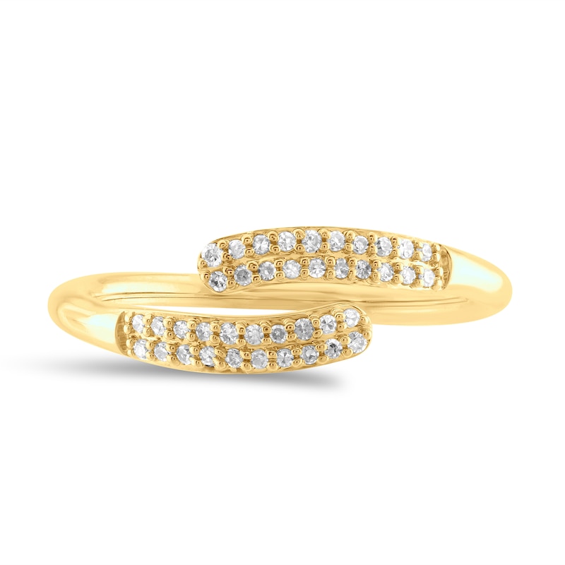 Main Image 3 of 1/6 CT. T.W. Diamond Wavy Bypass Open Shank Ring in 10K Gold