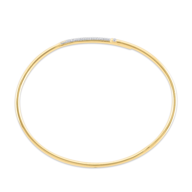 Main Image 2 of 1/4 CT. T.W. Diamond Bypass Wrap Bangle in 10K Gold