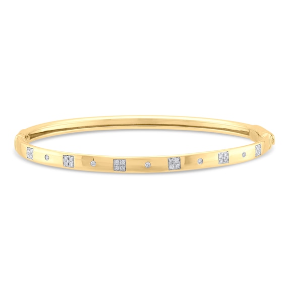 1/4 CT. T.w. Quad Diamond Station Bangle in 10K Gold