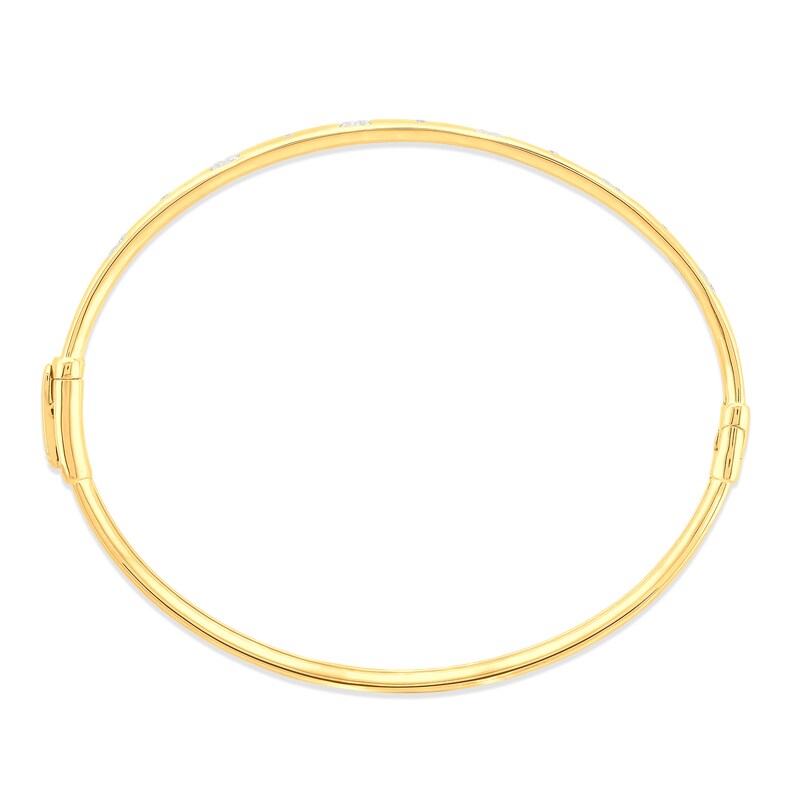 Main Image 2 of 1/4 CT. T.W. Quad Diamond Station Bangle in 10K Gold