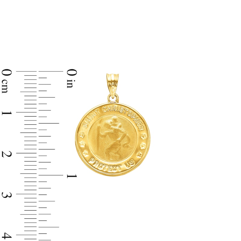 25.6mm Saint Christopher Medallion Charm in Solid 14K Gold