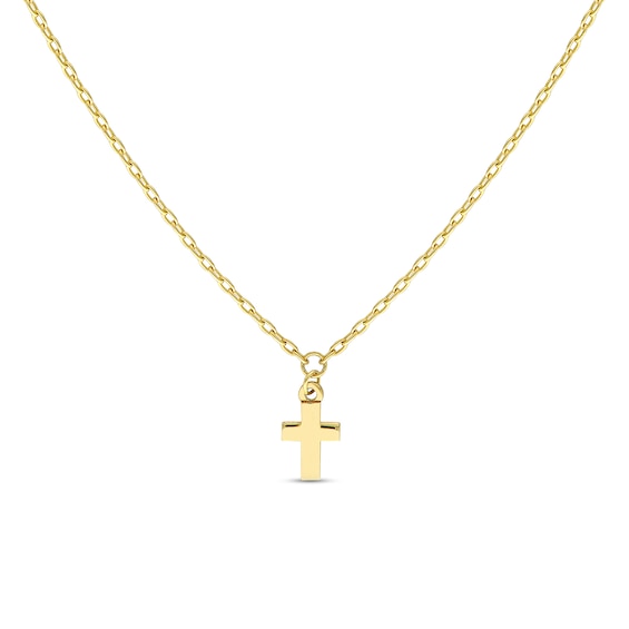 Mini Cross Necklace in 14K Gold