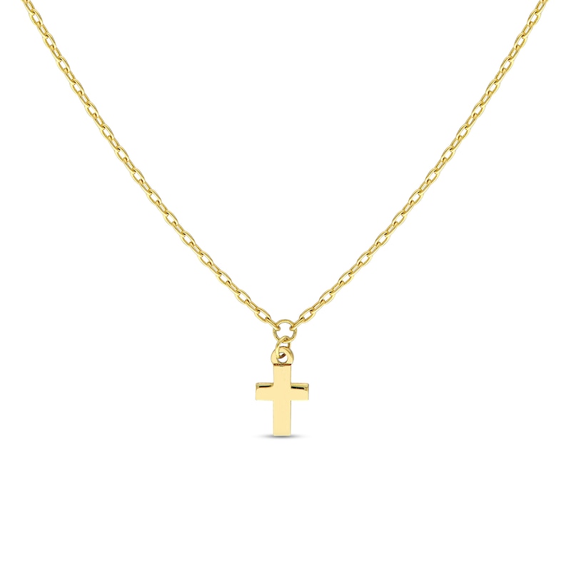 Main Image 1 of Mini Cross Necklace in 14K Gold