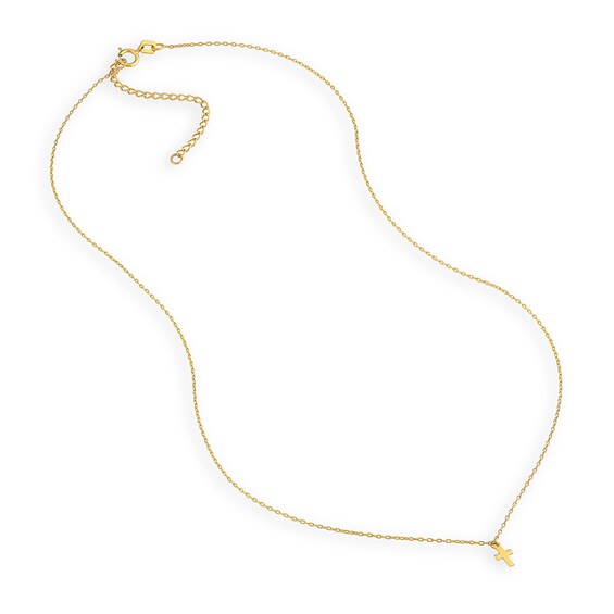 Mini Cross Necklace in 14K Gold