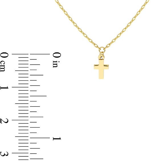 Mini Cross Necklace in 14K Gold