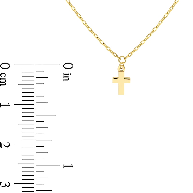 Main Image 4 of Mini Cross Necklace in 14K Gold