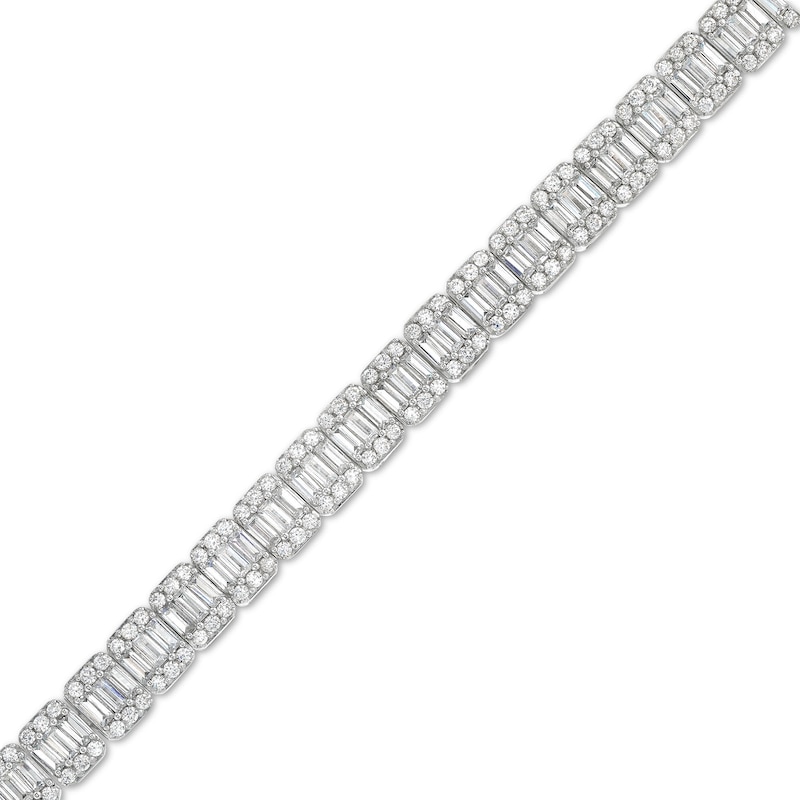 Main Image 1 of 5 CT. T.W. Baguette-Cut Lab-Grown Diamond Line Bracelet in 10K White Gold (I/I1)