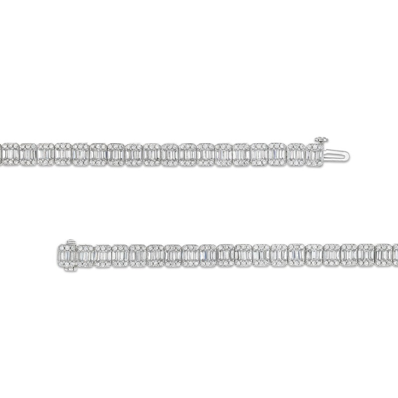 Main Image 3 of 5 CT. T.W. Baguette-Cut Lab-Grown Diamond Line Bracelet in 10K White Gold (I/I1)