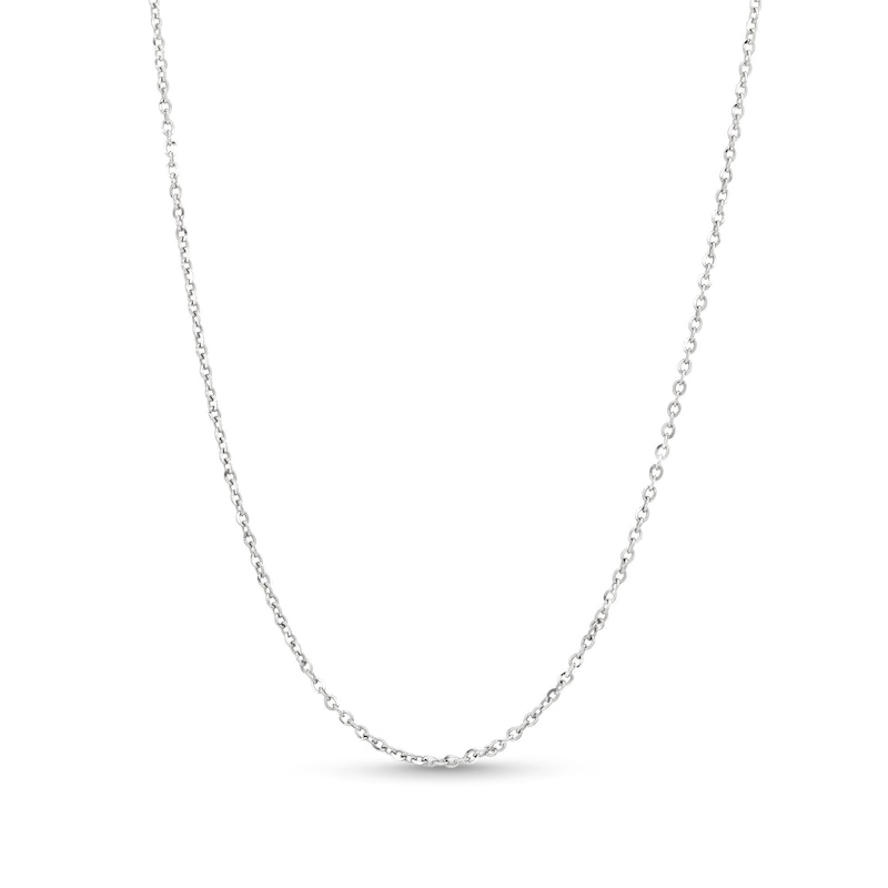 Main Image 1 of Diamond-Cut 1.2mm Cable Chain Necklace in Solid 14K White Gold - 18"