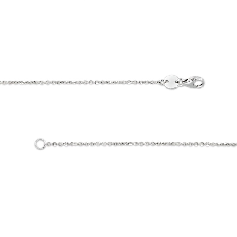 Main Image 3 of Diamond-Cut 1.2mm Cable Chain Necklace in Solid 14K White Gold - 18"