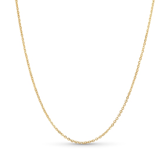 Diamond-Cut 1.2mm Cable Chain Necklace in Solid 14K Gold - 18"