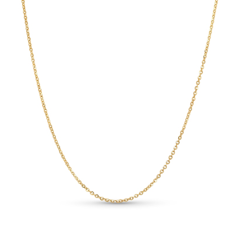 Diamond-Cut 1.2mm Cable Chain Necklace in Solid 14K Gold - 18"