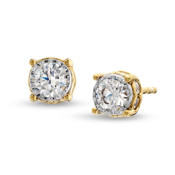 1 CT. T.w. Diamond Gallery Frame Stud Earrings in 14K Gold (J/I3)