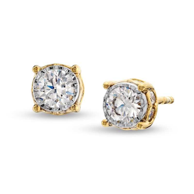 1 CT. T.W. Diamond Gallery Frame Stud Earrings in 14K Gold (J/I3)