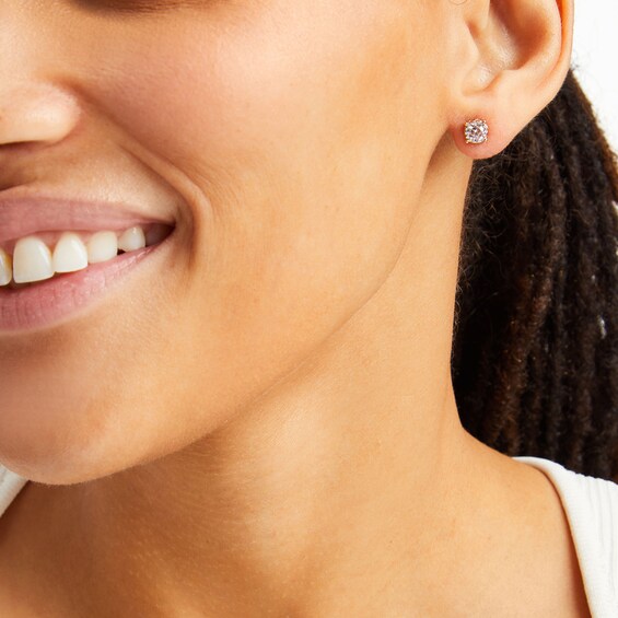 1 CT. T.w. Diamond Gallery Frame Stud Earrings in 14K Gold (J/I3)