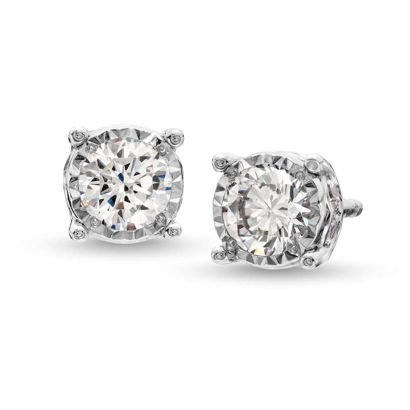 Main Image 1 of 1 CT. T.W. Diamond Gallery Frame Stud Earrings in 14K White Gold (J/I3)