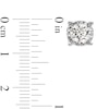 Thumbnail Image 3 of 1 CT. T.W. Diamond Gallery Frame Stud Earrings in 14K White Gold (J/I3)