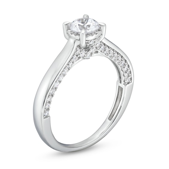 1 CT. T.w. Diamond Edge Engagement Ring in 10K White Gold (I/I3)