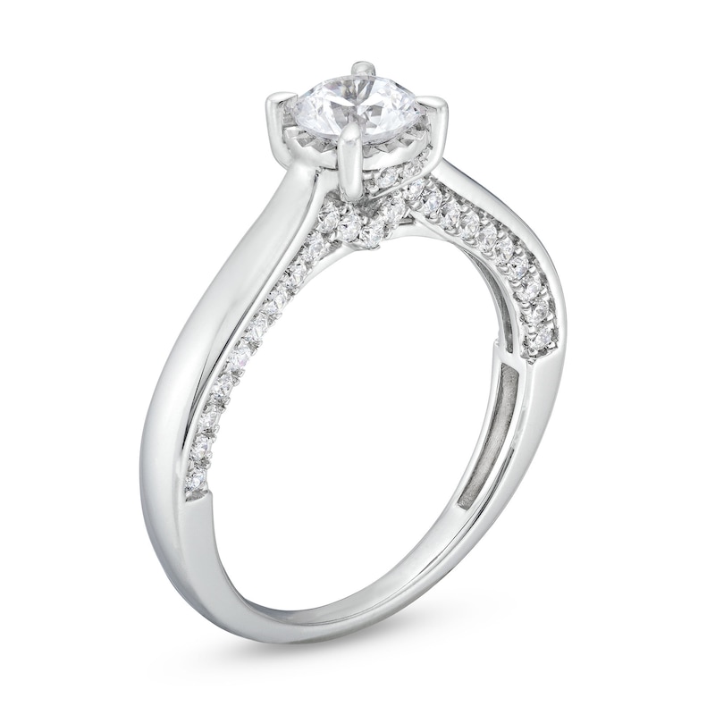 Main Image 3 of 1 CT. T.W. Diamond Edge Engagement Ring in 10K White Gold (I/I3)