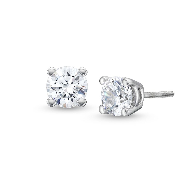 Main Image 1 of 1-1/2 CT. T.W. Certified Lab-Grown Diamond Solitaire Stud Earrings in 14K White Gold (I/SI2)