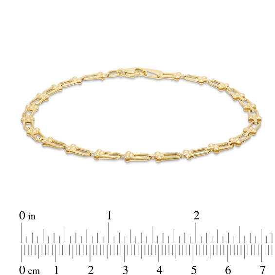 Stirrup Link Bracelet in Hollow 10K Gold - 7.5"