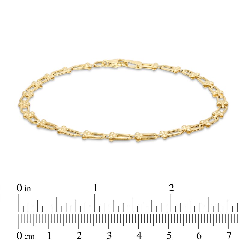 Main Image 4 of Stirrup Link Bracelet in Hollow 10K Gold - 7.5&quot;