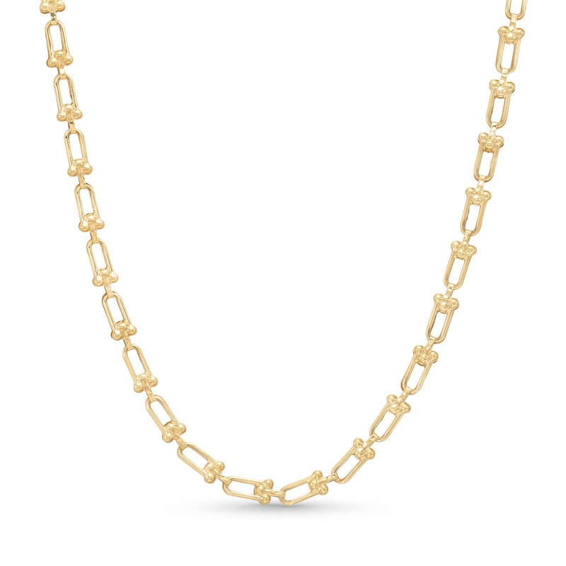 Main Image 1 of Stirrup Link Necklace in Hollow 10K Gold - 18"