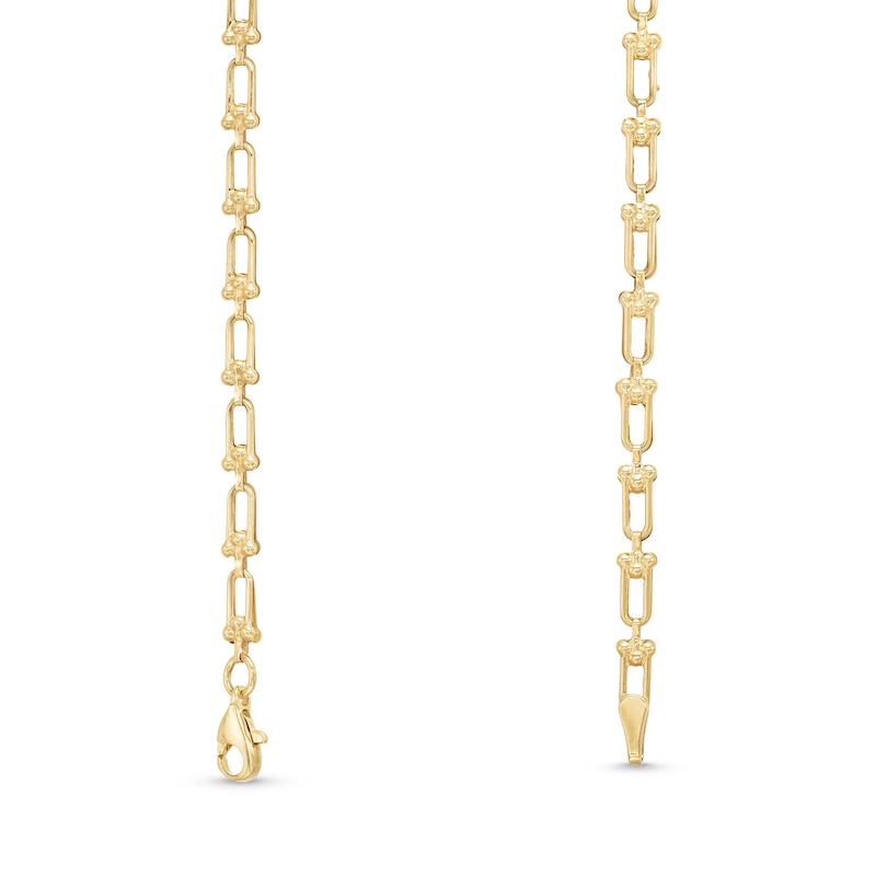 Stirrup Link Necklace in Hollow 10K Gold - 18"