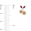 Thumbnail Image 3 of Lab-Created Ruby and Diamond Accent Cherries Stud Earrings in Sterling Silver with 14K Gold Plate