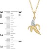 Thumbnail Image 2 of White Lab-Created Sapphire Peeled Banana Pendant in Sterling Silver with 14K Gold Plate