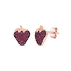 Thumbnail Image 1 of Lab-Created Ruby Strawberry Stud Earrings in Sterling Silver with 14K Rose Gold Plate