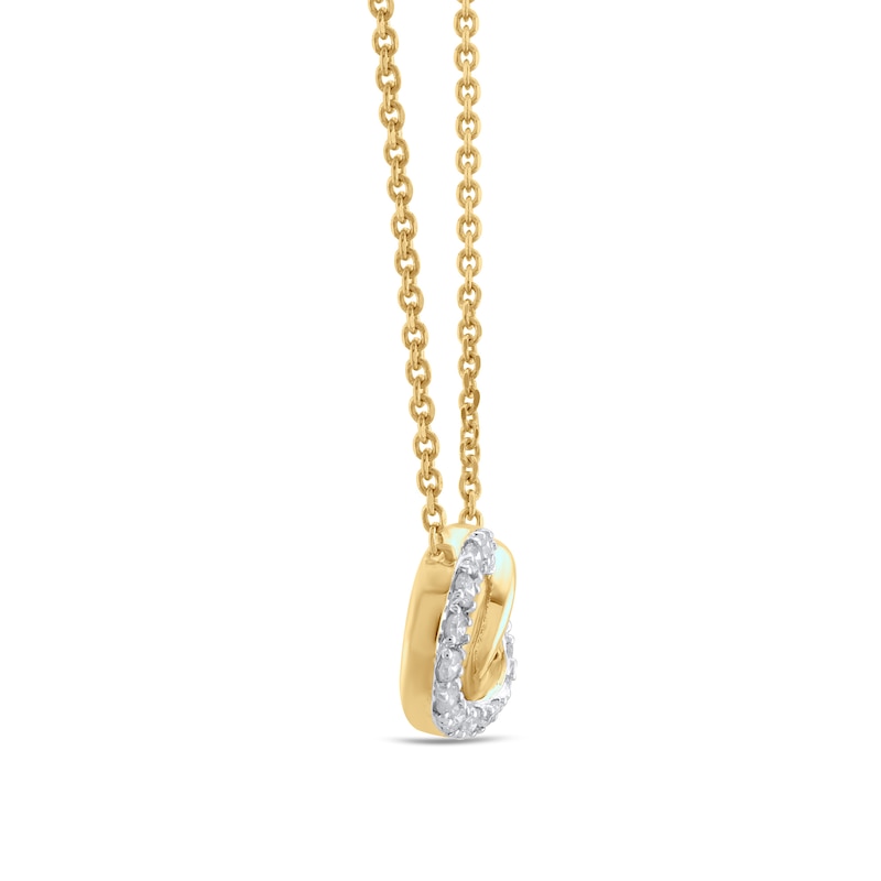 Main Image 2 of 1/10 CT. T.W. Diamond Interlocking Circles Necklace in 10K Gold