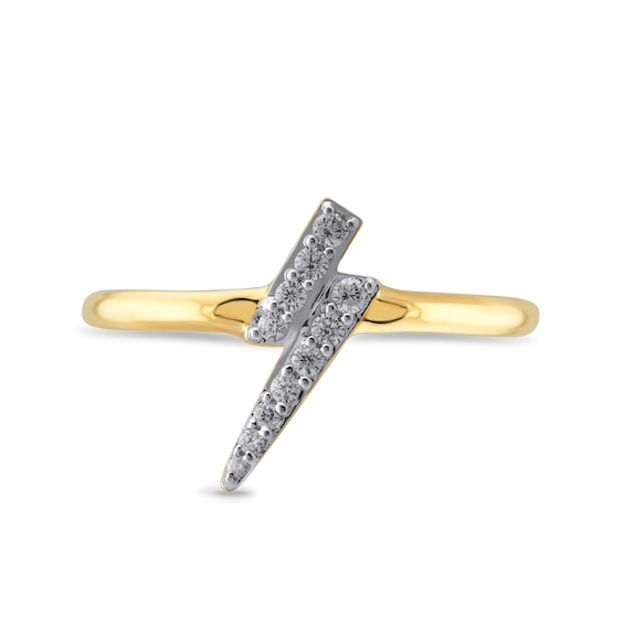 1/6 CT. T.w. Diamond Lightning Bolt Ring 10K Gold