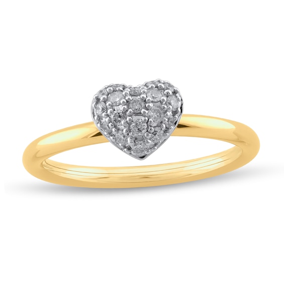 1/5 CT. T.w. Multi-Diamond Heart Ring in 10K Gold