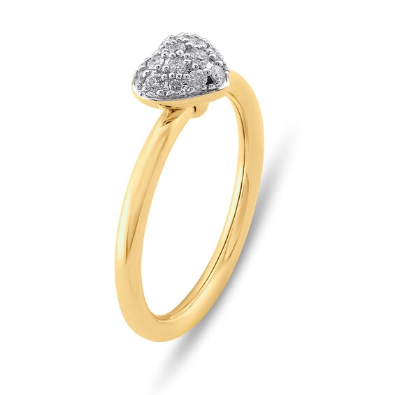 1/5 CT. T.w. Multi-Diamond Heart Ring in 10K Gold