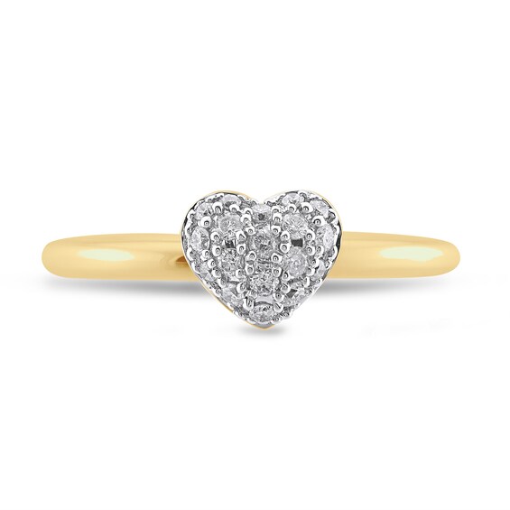 1/5 CT. T.w. Multi-Diamond Heart Ring in 10K Gold