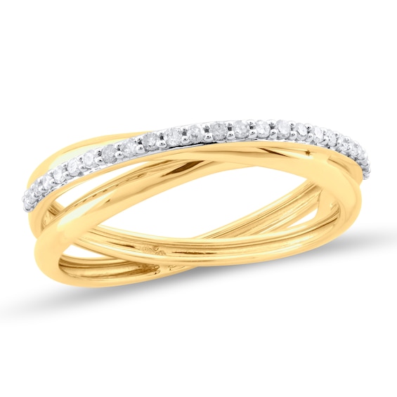 1/6 CT. T.w. Diamond Criss-Cross Orbit Ring in 10K Gold