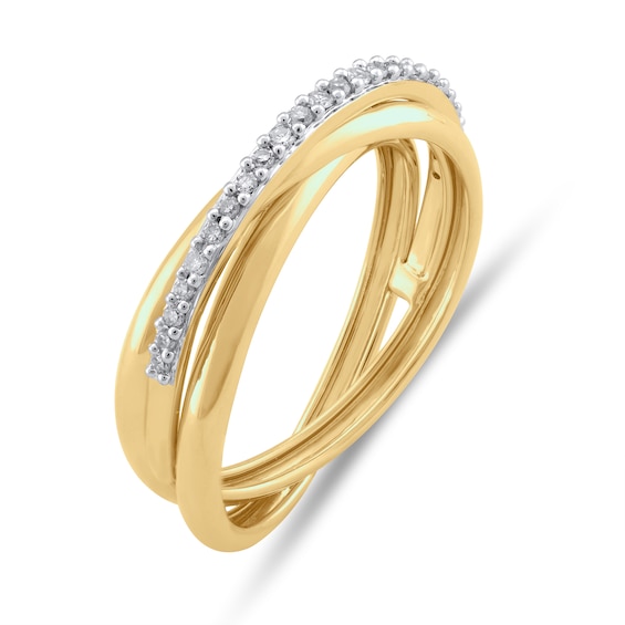 1/6 CT. T.w. Diamond Criss-Cross Orbit Ring in 10K Gold