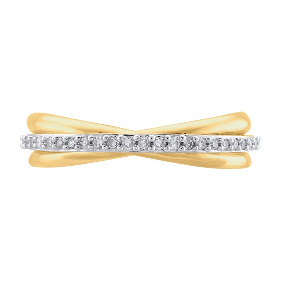 1/6 CT. T.w. Diamond Criss-Cross Orbit Ring in 10K Gold