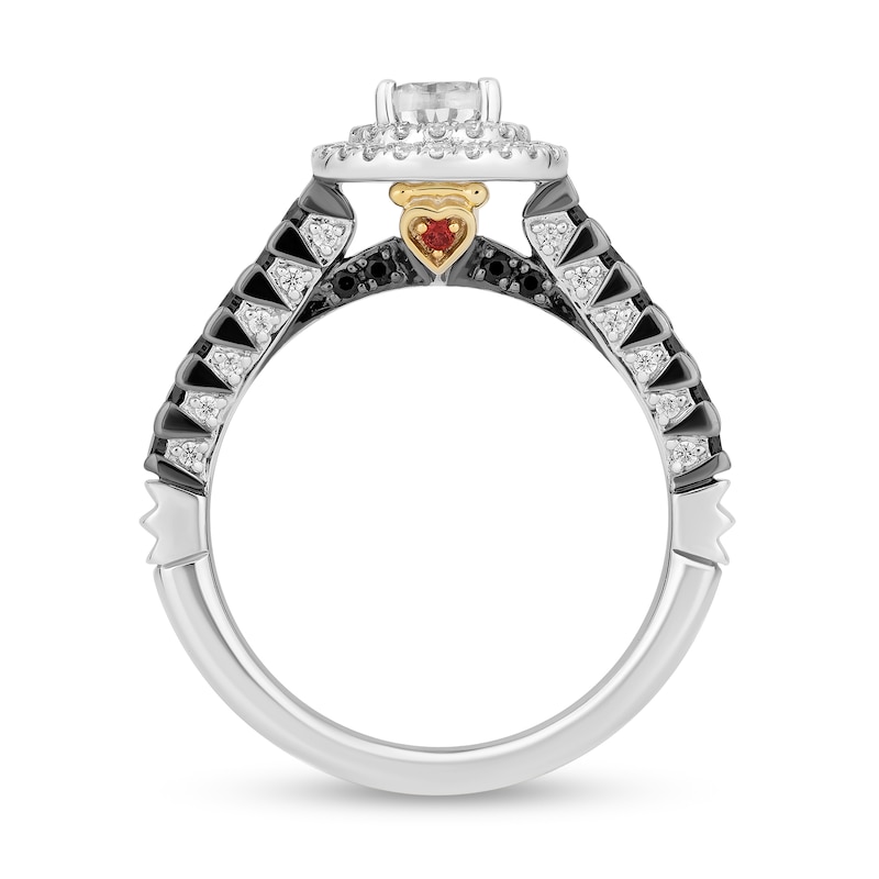 Main Image 3 of Enchanted Disney Villains Evil Queen 1 CT. T.W. Diamond Teardrop Frame Engagement Ring in 14K White Gold