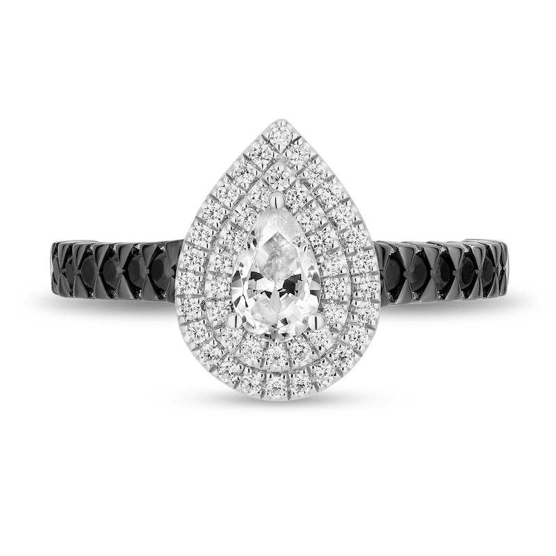 Main Image 4 of Enchanted Disney Villains Evil Queen 1 CT. T.W. Diamond Teardrop Frame Engagement Ring in 14K White Gold
