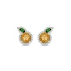 Thumbnail Image 2 of Lab-Created Citrine, Lab-Created Emerald and 1/5 CT. T.W. Diamond Orange Studs in Sterling Silver with 14K Gold Plate