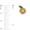 Thumbnail Image 3 of Lab-Created Citrine, Lab-Created Emerald and 1/5 CT. T.W. Diamond Orange Studs in Sterling Silver with 14K Gold Plate