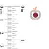 Thumbnail Image 3 of Lab-Created Ruby and 1/6 CT. T.W. Diamond Apple Stud Earrings in Sterling Silver with 14K Rose Gold Plate