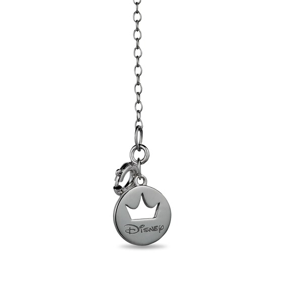 Enchanted Disney Villains Evil Queen Garnet and 1/5 CT. T.w. Diamond Square Pendant in Sterling Silver and 10K Gold